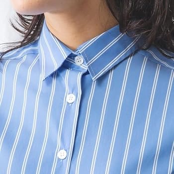 【新品未使用】NARA CAMICIE ブルーストライプシャツ サイズ0 NARACAMICIE ブラウス シャツ 「NARACAMICIE」袖レース