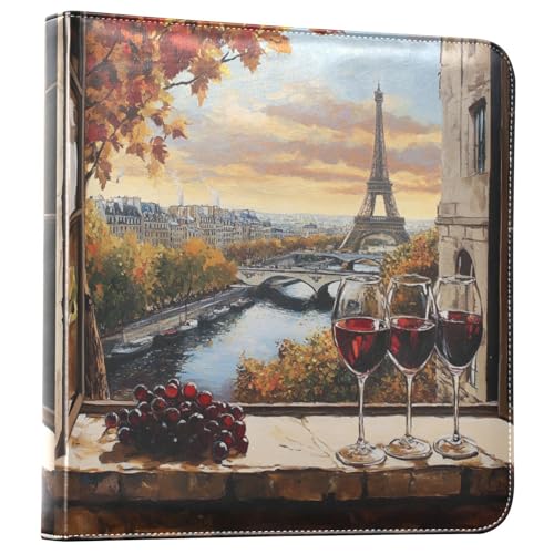 Álbum de fotos ALAZA con cubierta de cuero sintético, diseño de tres anillos, 20 hojas autoadhesivas, para bodas, viajes y recuerdos familiares miniatura 1