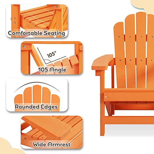 Efurden Adirondack Chair Set, Adult Adirondack Chair And Kids Adirondack Chair Set, Orange #TOP2