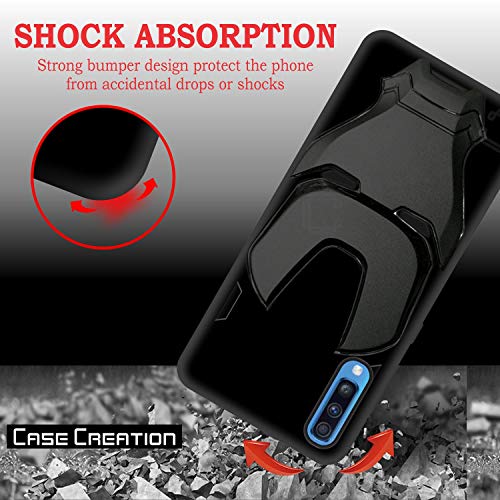 Image of COVERLY Official 3D Touch Feel Trending Real Hero Avenger Logo Mask Soft Rugged Grip Iron Man Super Power Cartoon Movie Silicone Matte Strong Back Cover for Samsung Galaxy A70 (2019) - Black