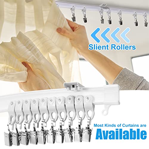 Bendable Curtain Track Flexible Ceiling Curtain Track Curtain Rails Curved Track Mount Shower Curtain Track Room Divider Curtain Track For Window Curtains Shower Spaces Trailers (2 Meter/ 6.6 Ft) #TOP1