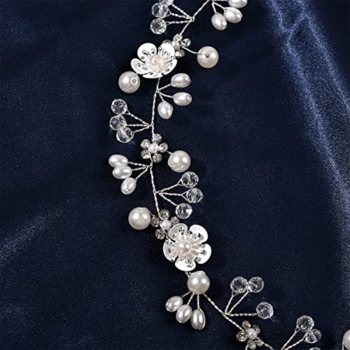 Braut Hochzeits Kopfschmuck,3 Stück Braut blumen Haarschmuck Damen Tiara, Hochzeits Haarnadel Set, Perlen Hochzeits Haarschmuck für Brautjungfern, Abschlussball