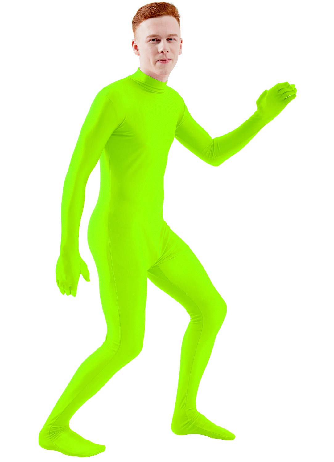 Ensnovo Mens Mock Neck Full Body Unitard Spandex Zentai Suits Costumes