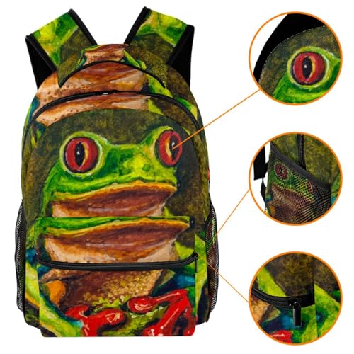 Sac à dos grenouille arborescente aux yeux rouges multicolore 40cm - 3