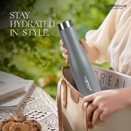 Image of CASPIAN / / / Aqua ISI Certified Stainless Steel Water Bottle 1ltr. (R Blue, 1 Litre, Set of 6) | Leak Proof Thunder for Fridge Home Office Travel School Kids Boys Girls Adults Sports Gym Yoga| BPA Free