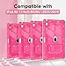ZoneFoker for iPad Air M3 13 Inch Case 2025, for iPad Air M2 13-inch 6th Gen 2024 Glitter Slim Cover with Pencil Holder Heavy Duty Shockproof Hard Protective Case with Kickstand for Kids, Hot Pink
