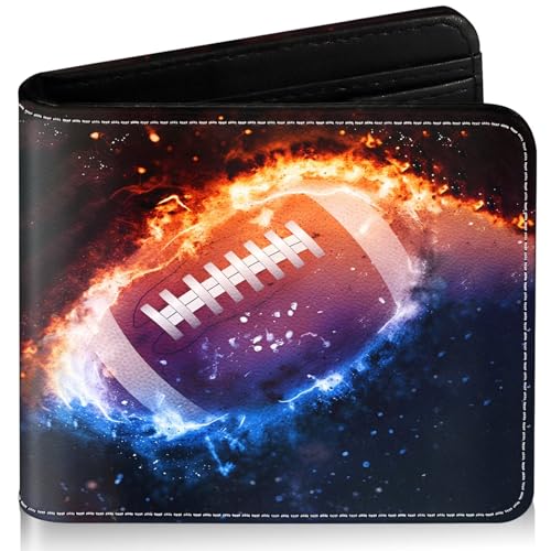 Image of Boys Wallet for Kids, Cool Kids Wallet for Boys Ages 8-10 9-12 11-15, Funny Football Leather Bifold Rfid Blocking, Coin Pocket Id Window for Teen Men Youth Guys Birthday Christmas Gifts