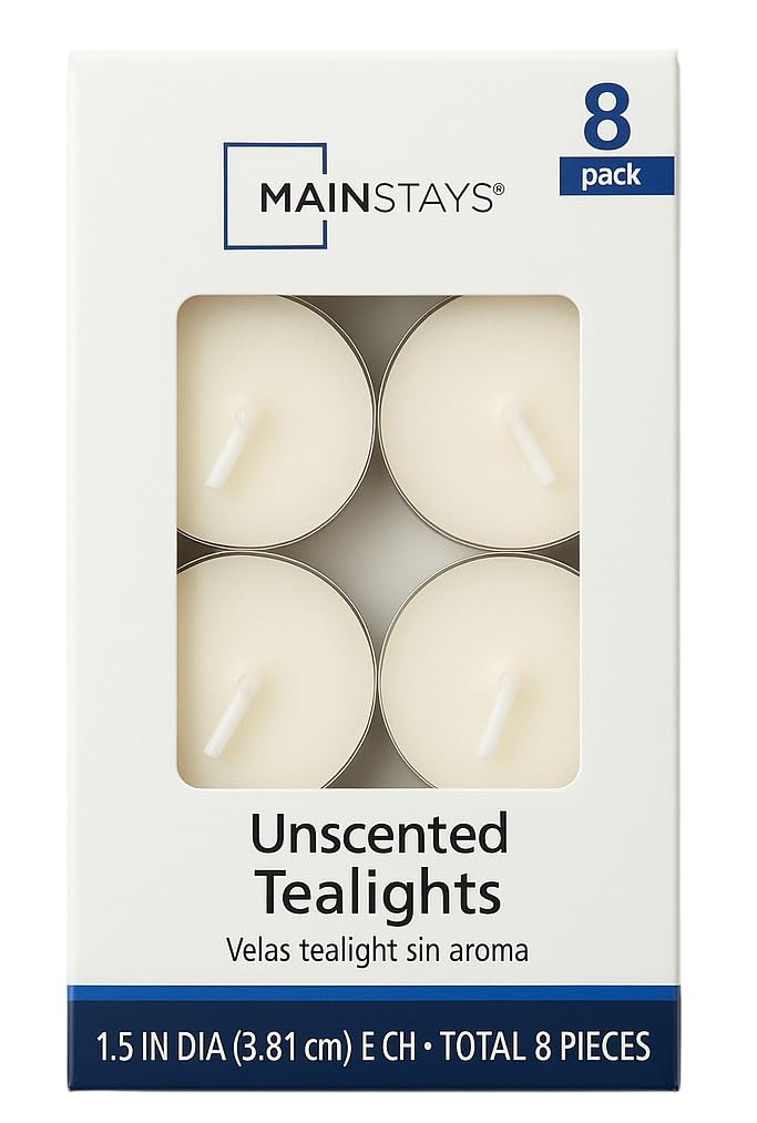 Celino Making Your Day Ivory Celino® Pack Of 8 Unscented Tea Light Candles – 3 Hour Burn Time, Ideal For Home, Parties, Weddings & Decorations