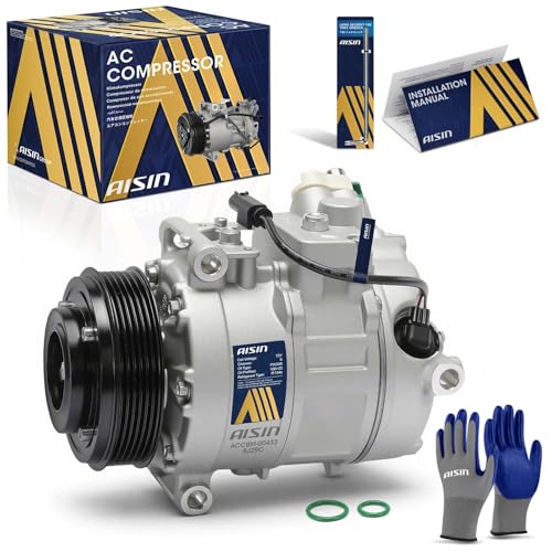 AISIN AFTERMARKET ACCBM-00433 Air Conditioner AC Compressor - Compatible with BMW 325i 325xi 328i 328xi 330Ci 330i 330xi 525i 525xi 528i 530i 530xi M3 M5 Z4 - with 6-Pulley Groove, with Clutch