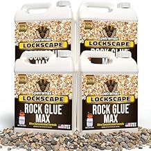 Petra Max Rock Glue for Landscaping, 4 Gal - Wide Coverage & Pet Safe Mulch Glue for Rocks - Lockdown Gravel/Pebbles/Stones - Sticky Clear Gravel Binder & Decomposed Granite Stabilizer 1Gal x4