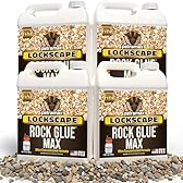 Petra Max Rock Glue for Landscaping, 4 Gal - Wide Coverage & Pet Safe Mulch Glue for Rocks - Lockdown Gravel/Pebbles/Stones - Sticky Clear Gravel Binder & Decomposed Granite Stabilizer (1Gal x4)