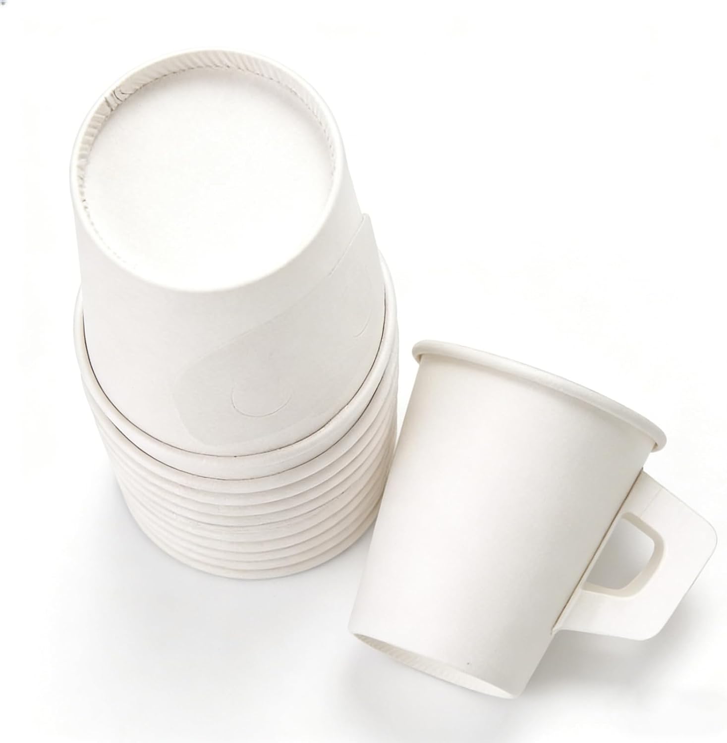 8 Oz Paper Cups with Handles,100 Pcs Disposable Paper Tea Cups Bluk for Tea Party,Disposable Paper Coffee Cups with Handles for Home Office Cafes Bistros Parties
