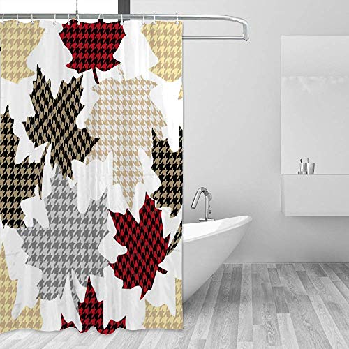 Rideau de douche anti-éclaboussure en polyester feuilles d'érable
