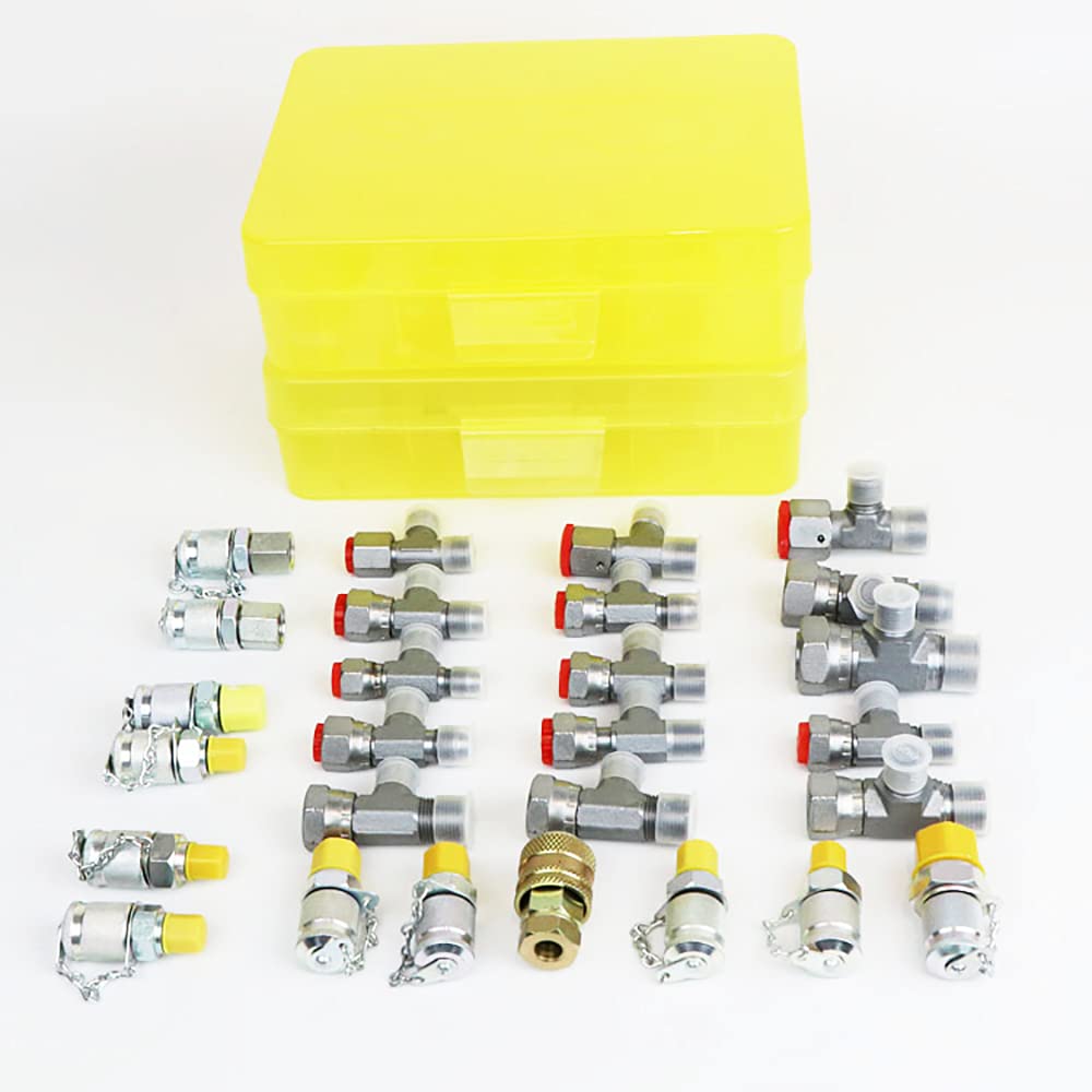 Pneumatische Armaturen, Druckprobe Armaturen, 25 teilige Schlauch-Schnellkupplungen, 3 Wege Armaturen, Druckprüfadapter für Schnellkupplungsluftleitungen/Luftwerkzeuge