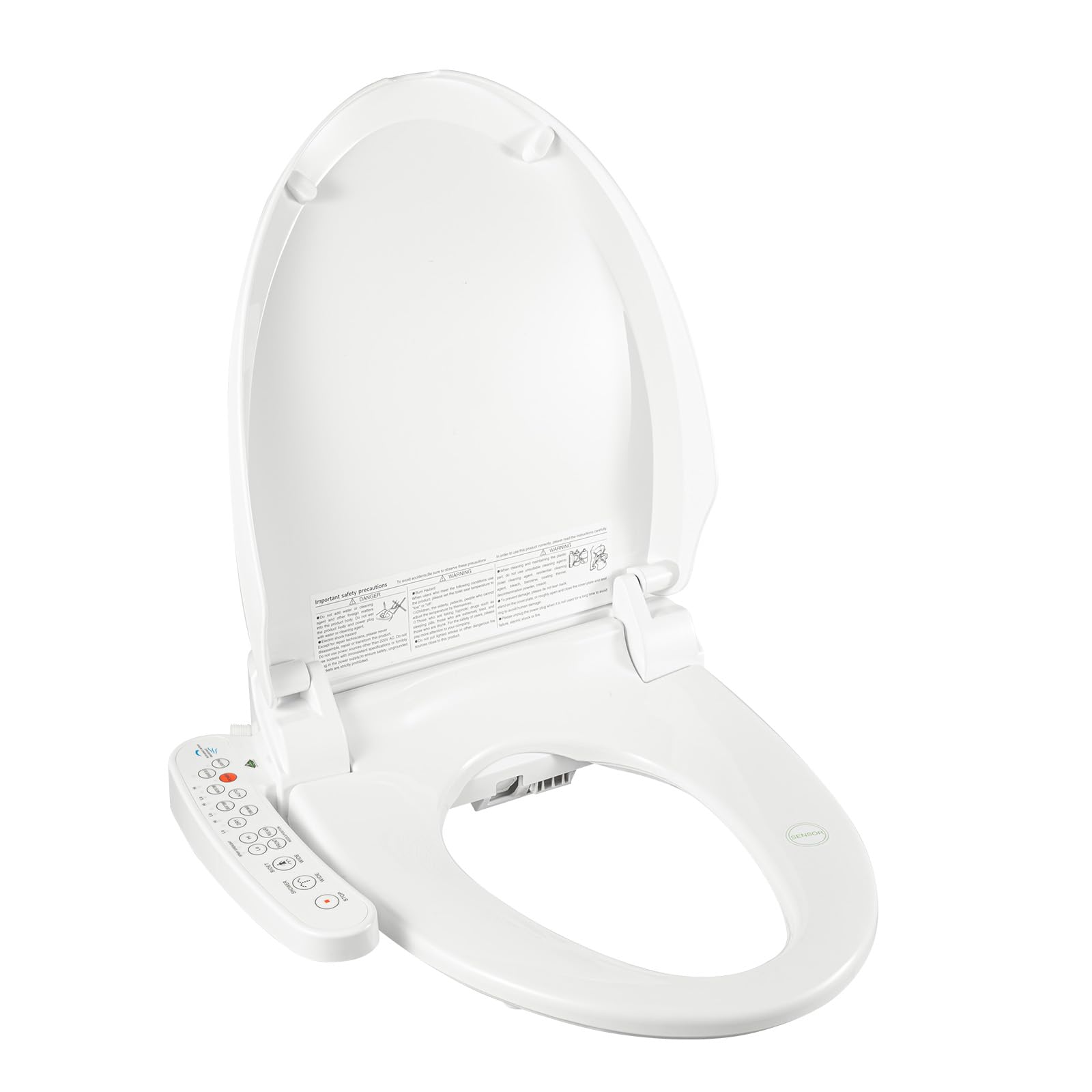 Abattant WC Japonais Électrique, Siège Toilette Intelligent Bidet, Lavage Eau Chaude Séchage Air Chaud, 3 Températures, Siège Chauffant Salle De Bain