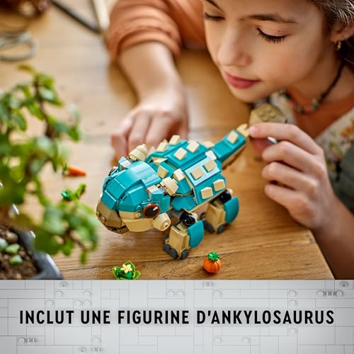 LEGO Jurassic World Bébé Bumpy, l’ankylosaure - Un Dinosaure pour Les Fans de La Colo du Crétacé et Les Enfants dès 7 Ans - Jouet de Construction sur Le Thème des Dinosaures et de l’Aventure 76962