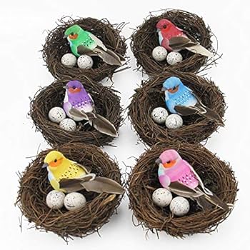 Amazon.co.jp: Lolay 鳥の巣 手作り ラタン インテリア 工芸品 窓の