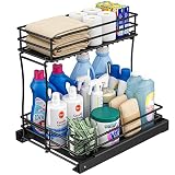 CD HOME Pull Out Cabinet Organizer, 2-Tier Under Sink Slide Out Kitchen Cabinet Storage Shelves, for