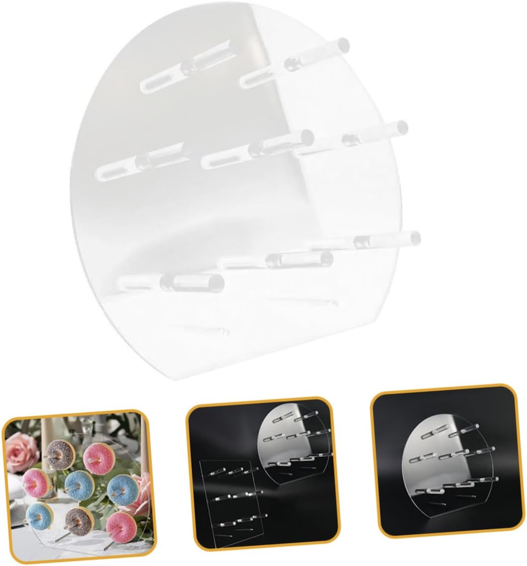 2pcs Reusable Acrylic Donut Display Stand Clear Dessert Holder for Party Birthday Wedding Easy to Assemble Washable and Multi-use Organizer