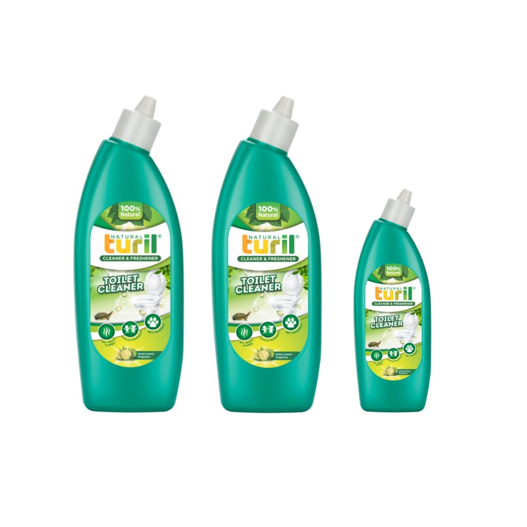 Turil Toilet Cleaner Green Lemon variety Combo pack of 3 (2 * 1Ltr+ 500ml) (B0CMDFYGRT) Amazon Price History, Amazon Price Tracker