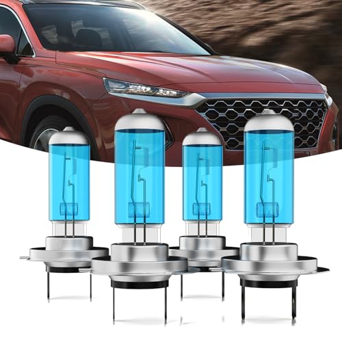 Image of Headlights Fit for (2007-2008)(2017-2018) Santa Fe Halogen Headlight Bulbs,H7 High Beam & H7 Low Beam Headlight Bulbs Kit,Plug And Play,Pack of 4 (Santa Fe 2007 2008 2017 2018 Headlamps)
