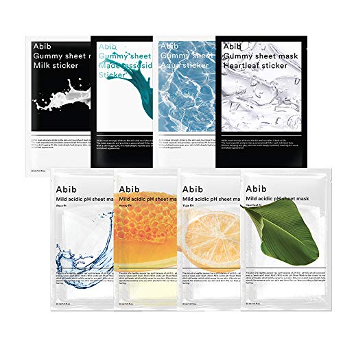 [Abib] Mild acidic pH sheet mask & Gummy sheet mask Trial set (8pcs)