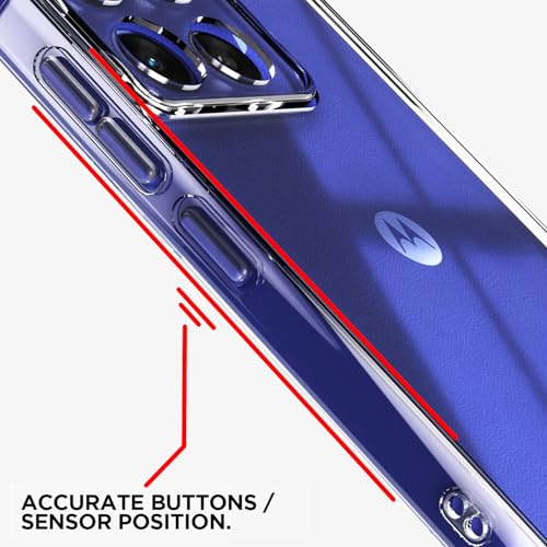 Image of Amazon Basics Back Cover for Moto Edge 60 Stylus 5G PC + TPU Clear Transparent Raised Edges Shockproof Protective Phone Bumper Case(Transparent)