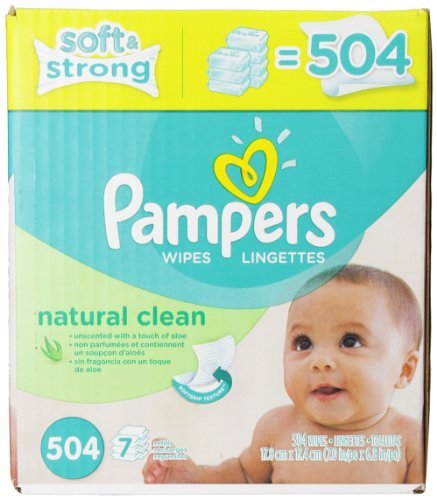 Amazon.com : Pampers Natural Clean Baby Wipes Refills - 504 Count : Baby
