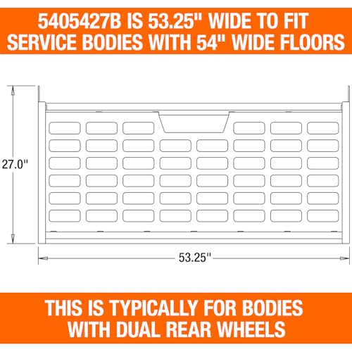 Image of Buyers Products 5405427B Kabgard Headache Rack W /Mounting Kit for Dual-Wheel Service Body Trucks, 54 Inch, Black Gloss Finish, Service Body Headache Rack Kit