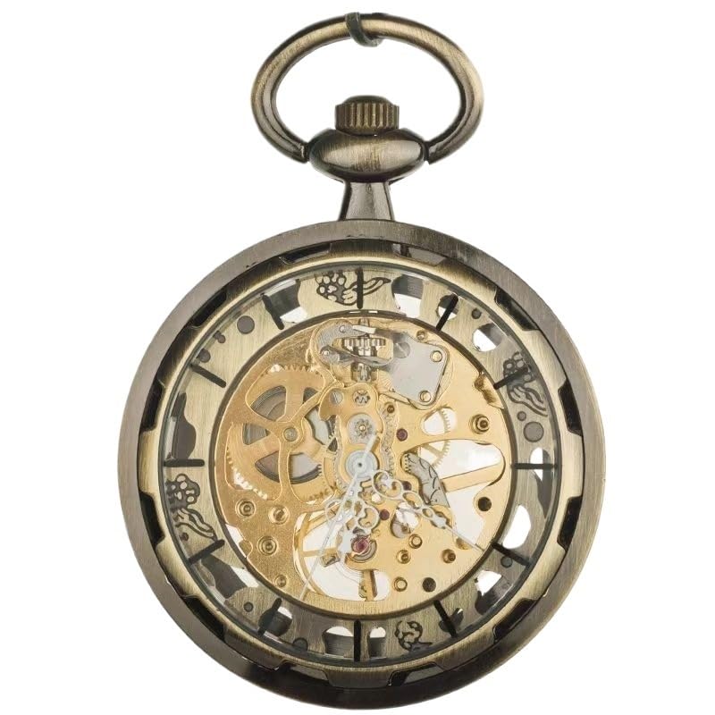 Reloj de bolsillo vintage, cadenas de reloj de bolsillo, reloj de bolsillo con cadena Reloj de bolsillo Reloj de bolsillo mecánico de cuerda manual con esqueleto vintage Reloj de bolsillo retro con ca