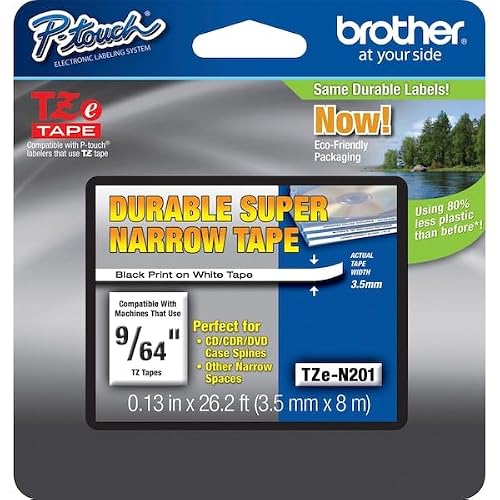 Brother TZe-N201 ruban d'étiquette TZ - Rubans d'étiquettes (TZ, 8 m, 1 pièce(s), 3,5 mm)