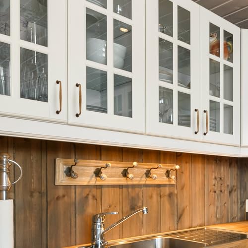 Image of Ravinte 5 Pack 6-1 /4 Inch Antique Brass Kitchen Cabinet Handles Solid Zinc Alloy Cabinet Pulls Cupboard & Drawer Handles