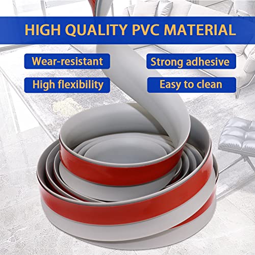 Floor Transition Strip 10 Ft Self Adhesive Carpet & Floor Edging Trim Strips Pvc Threshold Transition Strips For Carpet Transition Height Less Than 5 Mm  (5Mm, 10Ft, Gray) #TOP2