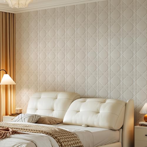 Aurawall Velvet 3d wall panels for Interior wall Decor peel and stick, Soundproof Geometric Textured 3d Wall Panels for Living Room, Bedroom, TV Background 17.7" x 17.7", Cover 26.15 Sq.Ft Cream White Aurawall Velvet 3d wall panels for Interior wall Decor peel and stick, Soundproof Geometric Textured 3d Wall Panels for Living Room, Bedroom, TV Background 17.7" x 17.7", Cover 26.15 Sq.Ft Cream White