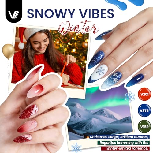 VANREESA Gel Nail Polish Set, 45+5 PCS Classic White Black Red Glitter Pink Blue Gel Polish Set with Base Top Coat Suitable for All Seasons Soak Off Nail Varnish Kit Nail Salon Set Gifts for Women - Image 5