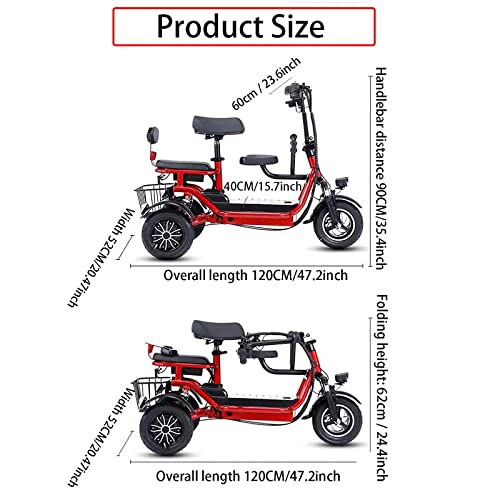 Scooters de mobilidade motorizada, suporte de scooter de mobilidade dobrável Scooter elétrico de 3 r