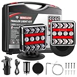 inhtgeas Wireless Trailer Lights – Magnetic Trail Lights Upgraded 2.4GHz Transmission with Strobe Mode Reverse Lights Multifunction Towing Lights Kit