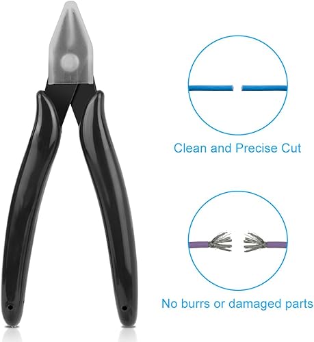 Vista 22 de Ainiv Juego de pinzas de precisión, 11 piezas de pinzas ESD antiestáticas con 1 cortador de alambre micro para modelado, reparación electrónica, 12