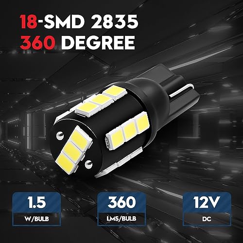 Vehicode 921 Led Bulb Rv Interior White 912 922 906 194 T10 Wedge Base Dome Light Daylight 6000K Replacement Kit For Camper Trailer Cargo Marine T15 Car Reverse T5 Landscape Outdoor Lamp (10 Pack) #TOP1