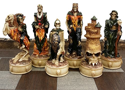 Hpl Skeleton Slayer Fantasy Skull Chess Set W/ 17" Castle Fortress Board #TOP1