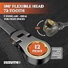 SUZUME 24-Piece Metric and SAE Flex Head Ratcheting Wrench Set 72 Teeth Cr-V Steel Ratcheting Wrench Set with 180° Flex Head Ratchet Wrenches Set For Auto,Machine Repair