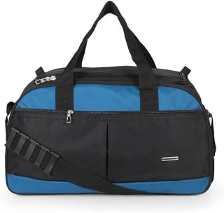 MILIARTY ESSENTIALS LE Travel Duffel Bag, Black and Blue, with Shoulder Strap | 50 Litre