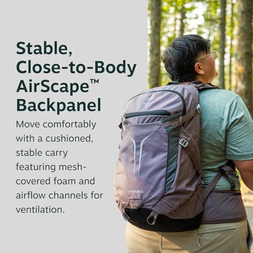 Image of Osprey Sportlite 25L Lightweight Hiking Backpack for Men and Women - Everyday Hiking Bag - Travel Daypack, Raven Black, Extended Fit