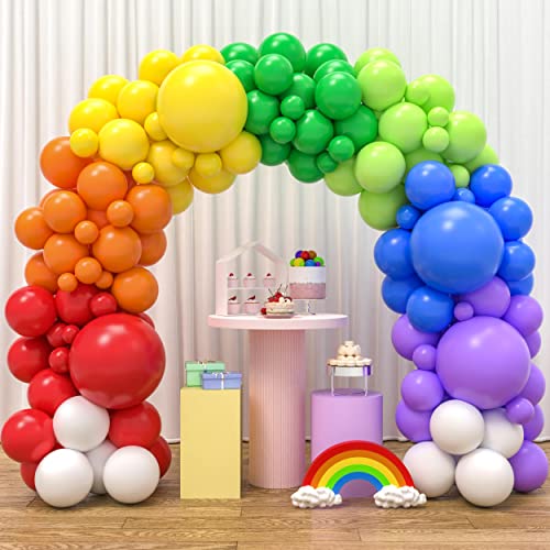 Joyypop Rainbow Balloon Garland Arch Kit 131Pcs 8 Assorted Color Balloons Multicolorful Party Balloon Garland For Birthday Party Baby Shower Wedding Decorations #TOP28