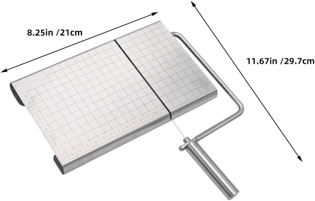 Multipurpose Wire Cheese Slicer for Block Cheese with Scale Stainless Steel Wire Cutter for Home Kitchen and Professional Use for Butter Ham and Sausage