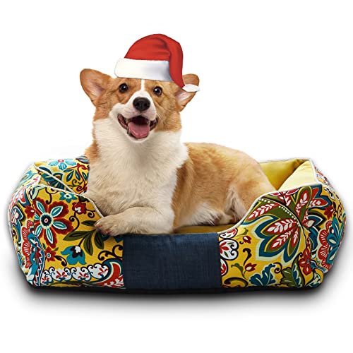 Goodppy Washable Dog Bed With Fully Removable Cover, Bolster Pet Bed With Durable Sides For Medium To Large Dogs, Rectangular Dog Bed With Pillow, L #TOP1