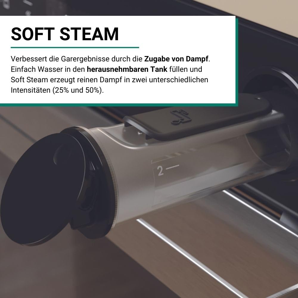 Bauknecht BIK5S DP8F2 ES Einbau Dampf-Backofen Soft Steam FlexiClean Pyrolyse AirFry Multiflow MyMenu 2-fach Teilauszug Energieklasse A+