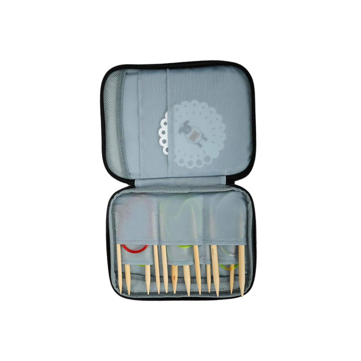 JOINPAYA Kit de Agujas de Tejer con Bolsa de Almacenamiento Oxford y Mango, Herramientas para Tejer Portátiles Ideales para Mamás y Abuelas
