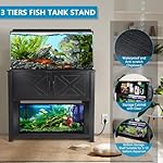 40 Gallon Tank Stand with Cabinet and Power Outlets, Heavy Duty Metal Aquarium Stand for 40-50 Gallon Breeder Tank, Turtle Tank, Double Terrarium Stand, 660LBS Capacity, Black - Image 5