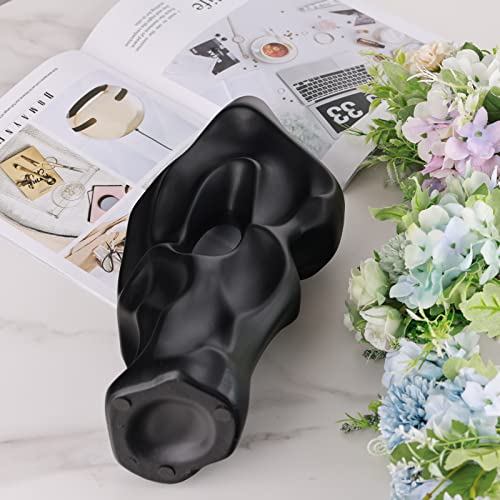 Abstract Ceramic Hollow Vase Simple Home Atmosphere Decorative Flower Arrangement Container Nordic Living Room Decors Vases Office Desk Home Center Ornament (Black Tree Head) #TOP4
